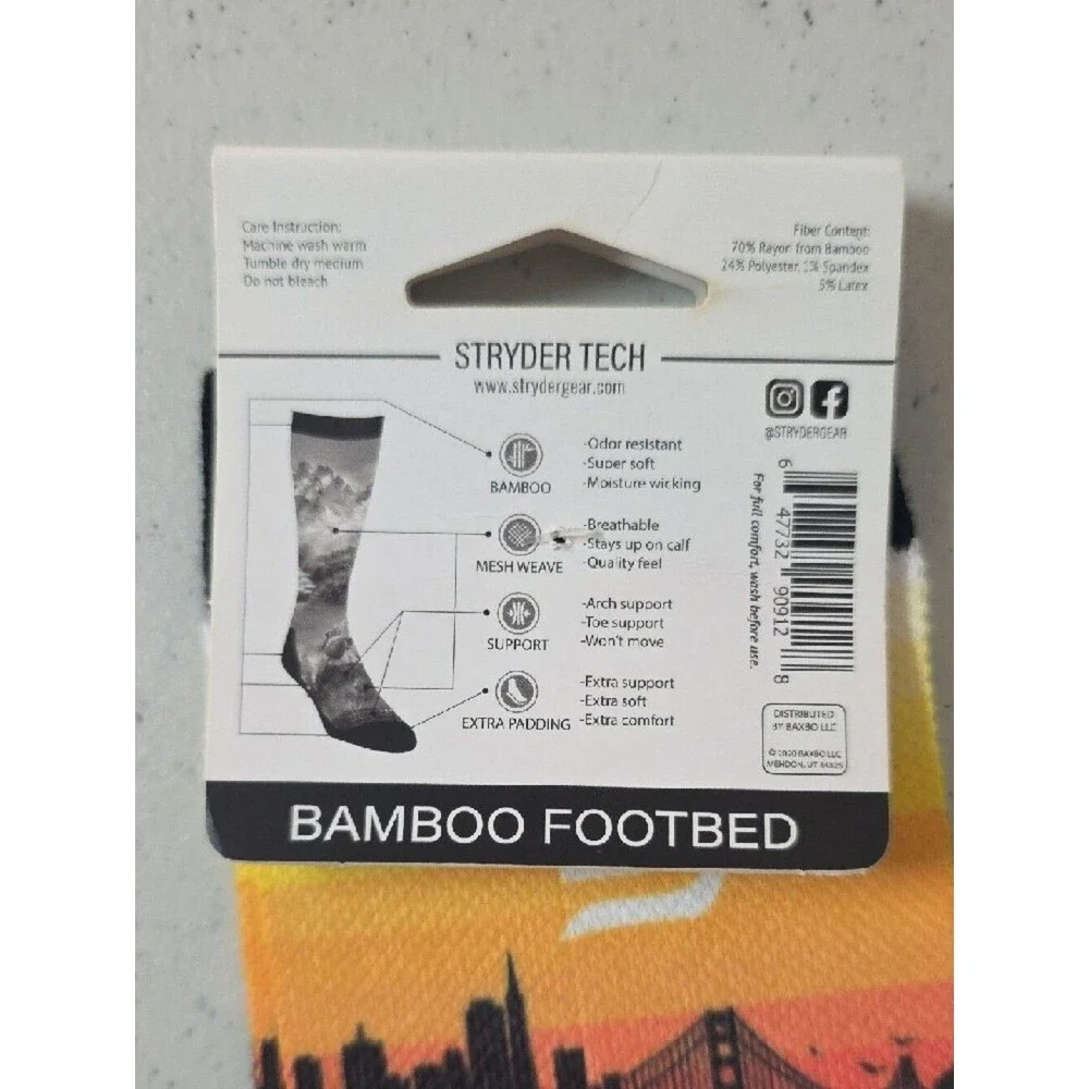 Stryder California Black‎ & Blue Graphic Crew Socks